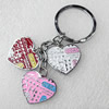 Zinc Alloy keyring Jewelry Key Chains, Heart, Pendant width:25mm, Length Approx:8.7cm, Sold by PC