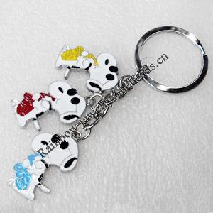 Zinc Alloy keyring Jewelry Key Chains, Dog, Pendant width:19mm, Length Approx:9.7cm, Sold by PC