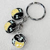 Zinc Alloy keyring Jewelry Key Chains, Pendant width:22mm, Length Approx:8.5cm, Sold by PC