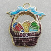 Cloisonne Beads, Basket 22x18mm Hole:2mm, Sold by PC