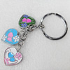 Zinc Alloy keyring Jewelry Key Chains, Heart, Pendant width:19mm, Length Approx:9cm, Sold by PC