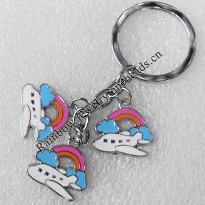 Zinc Alloy keyring Jewelry Key Chains, Pendant width:21mm, Length Approx:8.5cm, Sold by PC