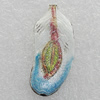 Cloisonne Beads, Leaf 33x14mm Hole:2mm, Sold by PC