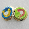 Cloisonne Beads, Flat Round 18mm Hole:2mm, Sold by PC