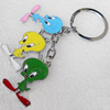Zinc Alloy keyring Jewelry Key Chains, Pendant width:24mm, Length Approx:10cm, Sold by PC