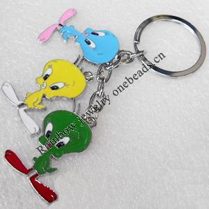 Zinc Alloy keyring Jewelry Key Chains, Pendant width:24mm, Length Approx:10cm, Sold by PC