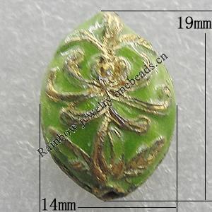 Cloisonne Beads, Leaf 19x14mm Hole:1.5mm, Sold by PC
