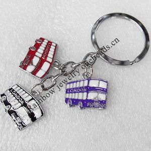 Zinc Alloy keyring Jewelry Key Chains, Pendant width:20mm, Length Approx:8.5cm, Sold by PC