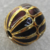 Cloisonne Beads, Round 13mm Hole:2.5mm, Sold by PC