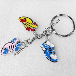 Zinc Alloy keyring Jewelry Key Chains, Shoes, Pendant width:16mm, Length Approx:9.5cm, Sold by PC