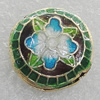 Cloisonne Beads, Flat Round 18mm Hole:1.5mm, Sold by PC