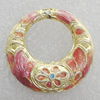 Cloisonne Beads, Donut O:26mm I:14mm Hole:1.5mm, Sold by PC