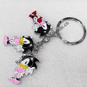 Zinc Alloy keyring Jewelry Key Chains, Pendant width:19mm, Length Approx:9.8cm, Sold by PC