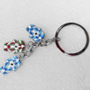 Zinc Alloy keyring Jewelry Key Chains, Pendant width:14mm, Length Approx:8.8cm, Sold by PC