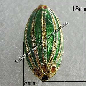 Cloisonne Beads, Oval 18x8mm Hole:1mm, Sold by PC