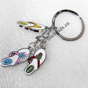 Zinc Alloy keyring Jewelry Key Chains, Pendant width:12mm, Length Approx:9.5cm, Sold by PC