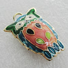 Cloisonne Pendants, Owl 28x18mm, Sold by PC