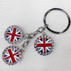 Zinc Alloy keyring Jewelry Key Chains, Pendant width:22mm, Length Approx:8.5cm, Sold by PC