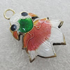 Cloisonne Pendants, Fish 28x22mm, Sold by PC