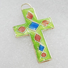 Cloisonne Pendants, Cross 37x22mm Hole:4x3mm, Sold by PC