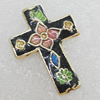 Cloisonne Pendants, Cross 23x17mm Hole:1mm, Sold by PC