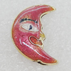 Cloisonne Beads, Moon 22x15mm Hole:1.5mm, Sold by PC