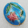 Cloisonne Beads, Flat Oval 18x15mm Hole:1.5mm, Sold by PC
