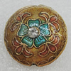 Cloisonne Beads, Flat Round 19mm Hole:1.5mm, Sold by PC