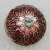 Cloisonne Beads, Flat Round 16mm Hole:1.5mm, Sold by PC