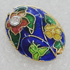 Cloisonne Beads, Flat Oval 20x15mm Hole:1.5mm, Sold by PC