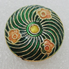 Cloisonne Beads, Flat Round 19mm Hole:1.5mm, Sold by PC