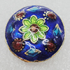 Cloisonne Beads, Flat Round 20mm Hole:1.5mm, Sold by PC