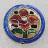 Cloisonne Beads, Flat Round 17mm Hole:1mm, Sold by PC