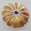 Cloisonne Beads, Flower 17mm Hole:1mm, Sold by PC