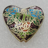 Cloisonne Beads, Heart 21x22mm Hole:1.5mm, Sold by PC