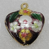 Cloisonne Pendants, 25x21mm Hole:2mm, Sold by PC