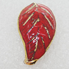 Cloisonne Beads, Leaf 27x16mm Hole:2mm, Sold by PC