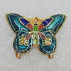 Cloisonne Beads, Butterfly 20x15mm Hole:1mm, Sold by PC
