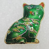 Cloisonne Beads, Cat 18x14mm Hole:1.5mm, Sold by PC