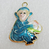 Cloisonne Pendants, Monkey 29x20mm Hole:2.5mm, Sold by PC