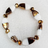 Electroplate Glass Bracelets, Flat Oval, width:10mm, Sold per 7.1-inch Strand