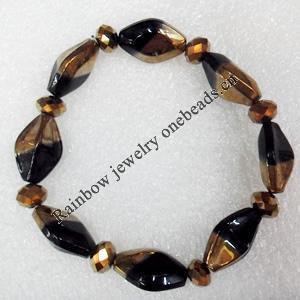 Electroplate Glass Bracelets, width:12mm, Sold per 7.1-inch Strand