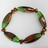 Electroplate Glass Bracelets, Horse eye, width:12mm, Sold per 7.1-inch Strand