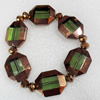 Electroplate Glass Bracelets, width:20mm, Sold per 7.1-inch Strand