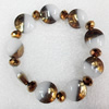Electroplate Glass Bracelets, Flat Round, width:15mm, Sold per 7.1-inch Strand