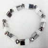 Electroplate Glass Bracelets, width:10mm, Sold per 7.1-inch Strand