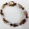 Electroplate Glass Bracelets, width:15mm, Sold per 7.1-inch Strand