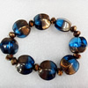 Electroplate Glass Bracelets, width:20mm, Sold per 7.1-inch Strand