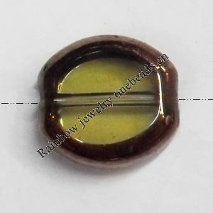 Electroplate Glass Beads, 10x9mm, Hole:1mm, Sold per 16-inch Strand