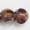 Electroplate Glass Beads, Faceted Round, 4mm, Hole:1mm, Sold per 16-inch Strand